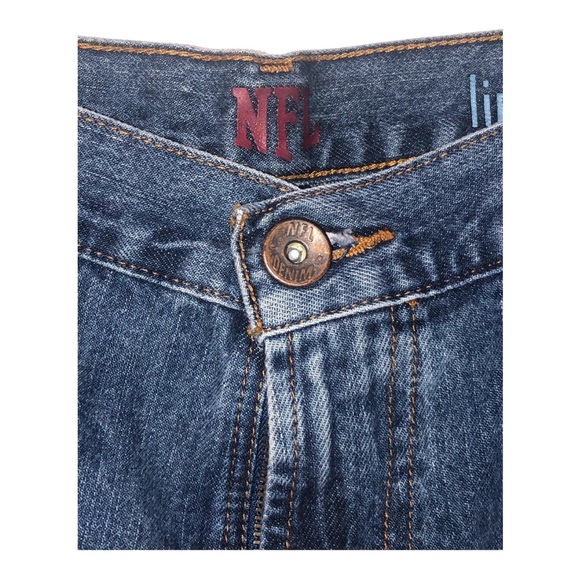 NWOT NFL team apparel Gridiron classic Dark Blue Denim blue jeans 34x32. - Picture 8 of 10